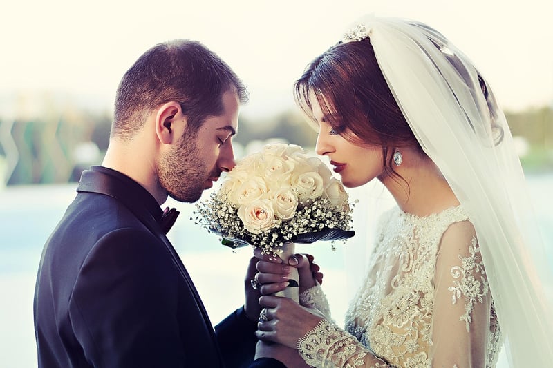 Bride and Groom at a Wedding